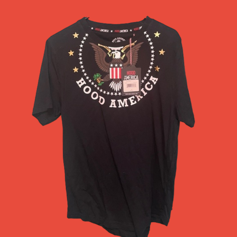 ⭐️ 3/$15 HOOD America NWT Home of the Brave Eagle Shirt